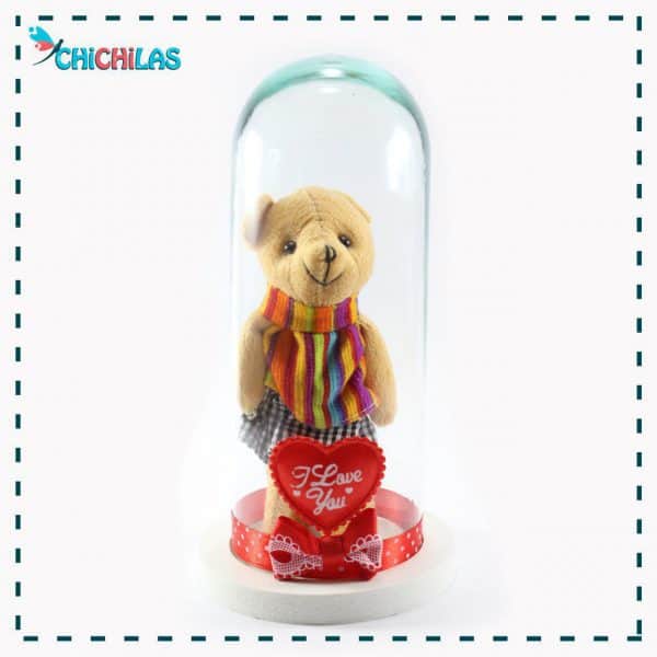 چیچیلاس - عروسک خرس شیشه ای - خرس دامن دار - دکوری - خرس دکوری - ولنتاین - خرس ولنتاین - کادو - هدیه