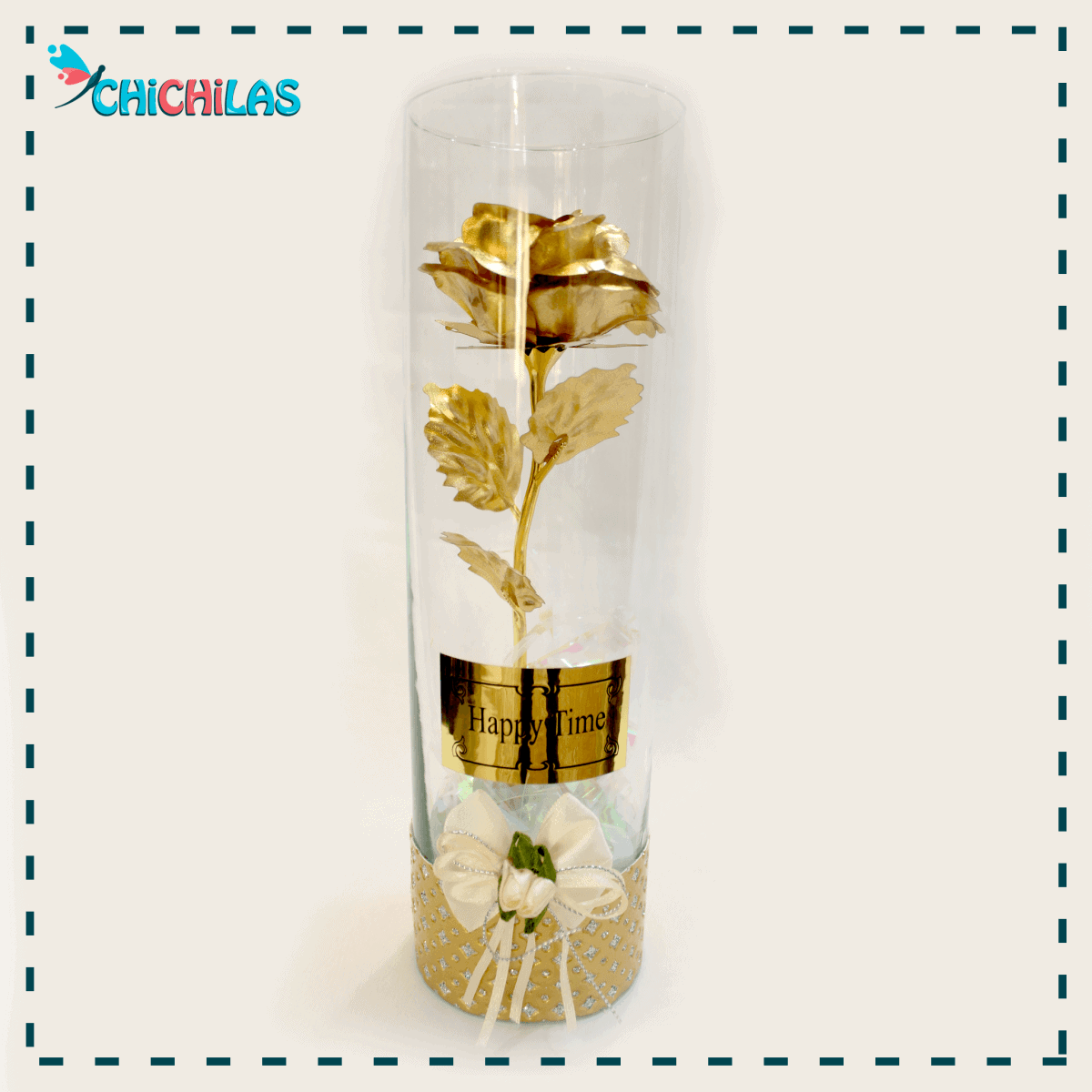 چیچیلاس - گلدن رز - گل رز طلایی - گل شیشه ای - دکوری