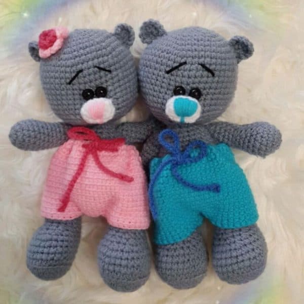 عروسک کاموایی خرس های فسقلی دختر وپسر (کد237)