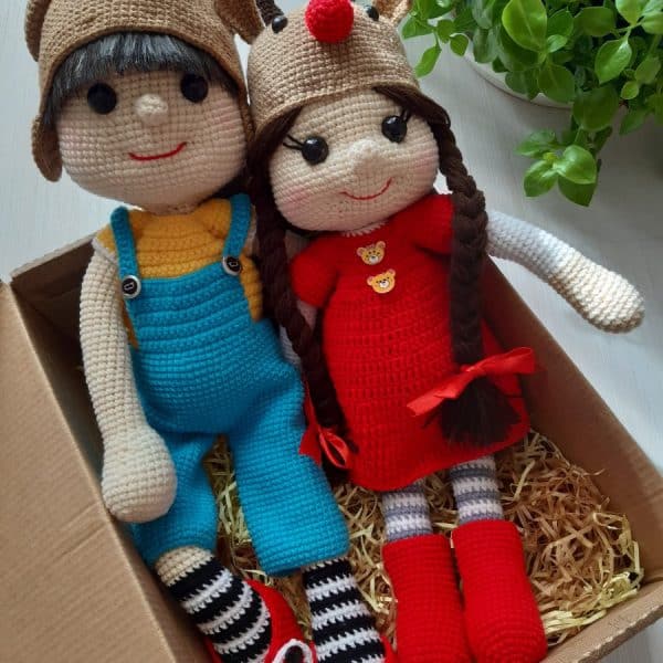 عروسک کاموایی دختر و پسر (کد207)