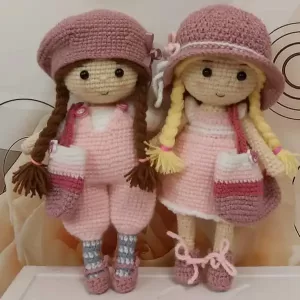 عروسک کاموایی جولیا و رزا(خواهرهای دوقلو) (کد284)
