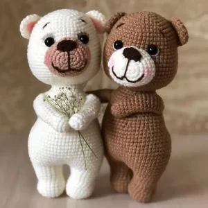 عروسک کاموایی خرس های ولنتاین کد: A51 (بسته 2 عددی)