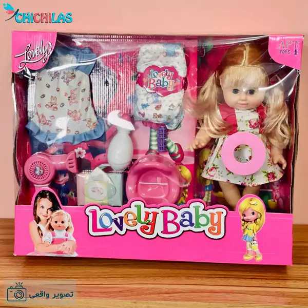 عروسک دخترانه نوزاد موزیکال - عروسک موزیکال بچه - عروسک جیشی - عروسک جیش کن دخترانه