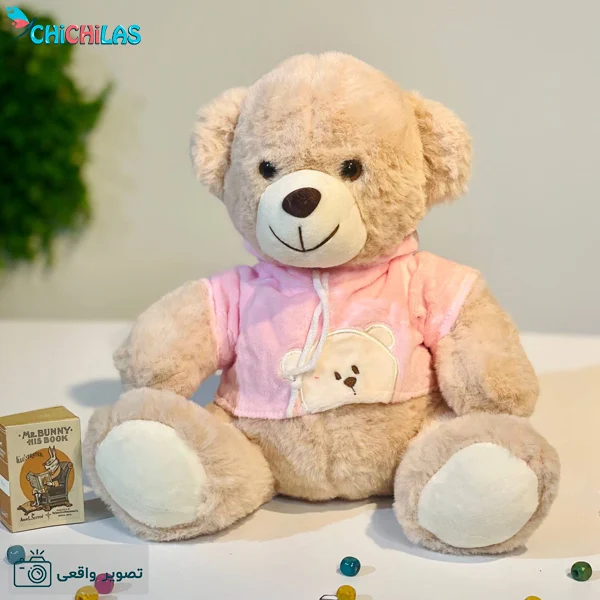 عروسک خرس قهوه ای - عروسک خرس سویشرتی