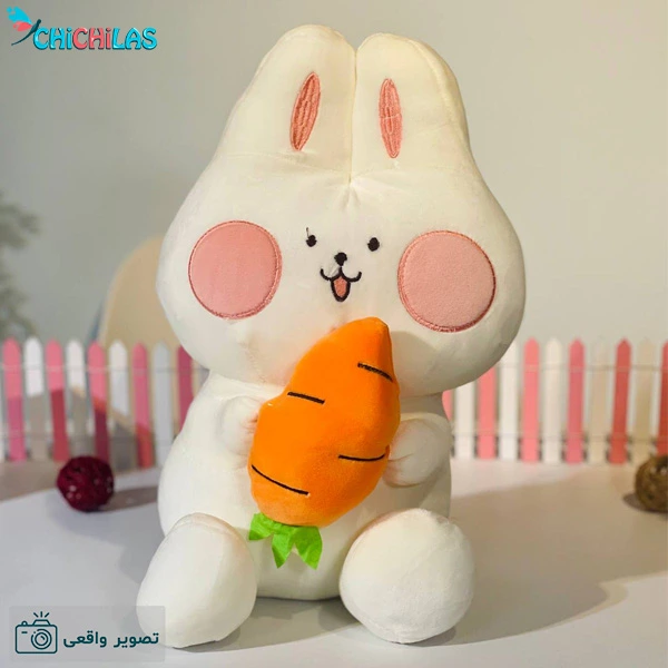 عروسک خرگوش مهربان - عروسک خرگوش هویج به دست