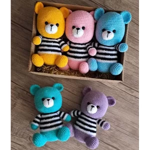 عروسک کاموایی خرس های رنگی کد:A156